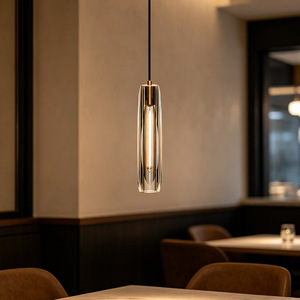 Lustre moderne de luxe couleur <span class=keywords><strong>cuivre</strong></span> avec cristaux, design minimaliste, petit luminaire suspendu pour bar, comptoir, salle à manger, chevet ou restaurant - Product Image 6