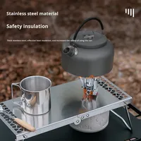 Table pliante rectangulaire plate pour réservoir de gaz d'extérieur, accessoires de camping, acier inoxydable, mini table à thé portable, mobilier d'extérieur