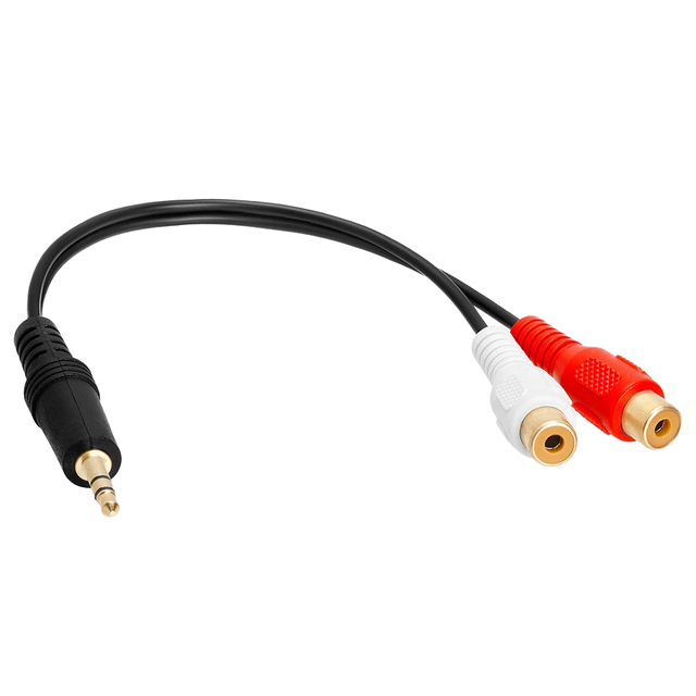 For Speaker Laptop DVD TV Din 20cm Male to Female Audio AV Cable Wire 3.5mm Jack Plug 2 RCA Adapter AUX Adapter Cable