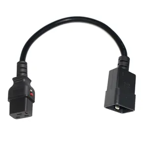 SJT-Cable de alimentación de 18awg, enchufe de bloqueo Iec, negro, 60320 -320, C19 a C20