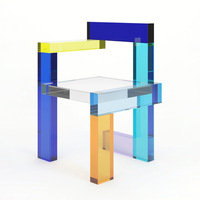 Chaise en acrylique couleur personnalisée avec couture lumière transparente tabouret de luxe chaise de salle à manger chaise de maquillage dossier chaise en cristal