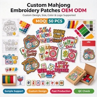 Patchs thermocollants brodés sur le thème du Mahjong, avec slogan amusant et tendance, applique élément Mahjong pour veste, sac à dos, décoration DIY