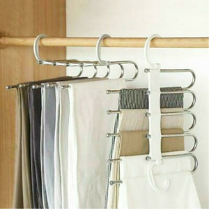 Estante para pantalones 5 en 1, perchas de acero inoxidable para ropa, armario multifuncional de acero inoxidable, <span class=keywords><strong>colgador</strong></span> mágico - Product Image 6