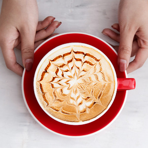 <span class=keywords><strong>Zedan</strong></span> Cup Professionelles Geprägtes Latte Art Kaffeetassen-Set Elegantes Minimalistisches Wettbewerbs-Design mit Weiter Öffnung im Amerikanischen Stil 320ML - Product Image 2