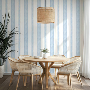 Papier peint imperméable à l'eau à motif de rayures minimalistes en aquarelle, autocollant amovible, mural auto-adhésif pour cuisine et salon - Product Image 2