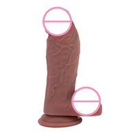 Dildo électrique en silicone souple marron pour adultes, pour le plaisir et les cadeaux