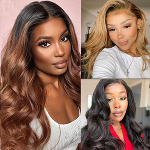 Perruques sans colle de cheveux vietnamiens bruts ondulés à double tirage, 13x4 13X6 perruques de cheveux humains bruts Vietnam pour femmes noires - Product Image 5