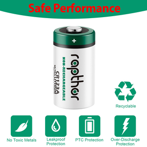 Литиевые батарейки Rapthor 1650 мАч CR123A 3В (CR123, CR17345) для фотоаппаратов, фонариков, датчиков дыма, сигнализаций и т.д. (40 шт.) - Product Image 4