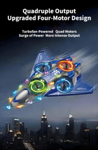 Avion télécommandé DWI Dowellin pour enfants, <span class=keywords><strong>hélicoptère</strong></span> télécommandé, avion de combat jouet avec lumière LED, vol stationnaire automatique, 360° ° Flip - Product Image 4