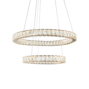 HFBH新款发光二极管水晶吊灯现代环形悬挂厨房灯3/<span class=keywords><strong>2</strong></span>/1圈餐厅客厅灯具2024 - Product Image 2