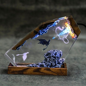 Lampe en résine époxy « Comment dresser votre <span class=keywords><strong>dragon</strong></span> » : Toothless, Light Fury, Night Fury, White Fury – Ornement, cadeau d'anniversaire, cadeau de pendaison de crémaillère, artisanat en résine - Product Image 1