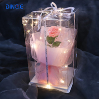 Boîte à bouquet de roses en TPU transparente avec lumières LED, emballage cadeau, vente en gros, taille personnalisée, recyclable, accepte les commandes sur mesure