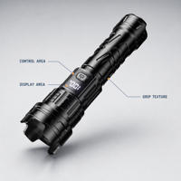 Lampe torche LED blanche 5W, lumière puissante, rechargeable, longue durée de vie de la batterie, utilisation domestique, extérieure, résistante aux chutes, zoomable, portable