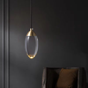 PM Moderne Luxus-Kronleuchter aus Messing mit K9-Kristallen, Persönliche Kleine Regentropfen-Kupfer-Pendelleuchte, LED-Dekorations-Hängelampe für Nachttisch - Product Image 4