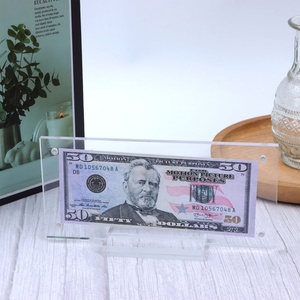 Cadre porte-billets en acrylique transparent personnalisé, étui pour billets de banque, logo personnalisé, collectionneurs, 3-5 mm, YAGELI YGL-304 - Product Image 2