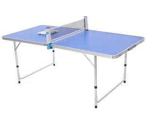 Mesa de ping pong plegable y portátil, moderna