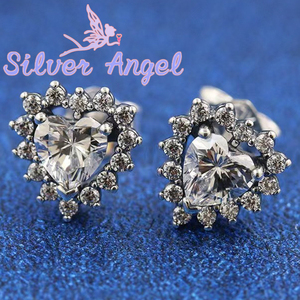 Boucles d'oreilles clous IPAN S925 en argent, motif <span class=keywords><strong>Dora</strong></span>, avec zircon et perle central, cadeau de luxe, vente directe usine - Product Image 6