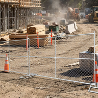 Panneaux de clôture mobiles temporaires 6x10 pieds, design en maille grillagée, pour la sécurité des chantiers de construction, barrière de sécurité périmétrique