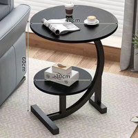 Venta al por mayor minimalista mesa de centro moderna mesita de noche con marco de metal en forma de C mesa auxiliar para sala de estar dormitorio Hotel