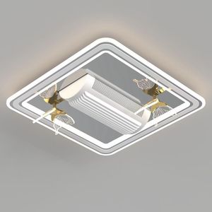 Cổ Điển Khu Dân Cư Thay Đổi Độ Sáng DC Động Cơ Thông Gió De Teto Trang Trí Điều Khiển Từ Xa Acrylic Ánh Sáng LED Quạt Trần - Product Image 3