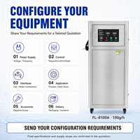 Mesin Generator Ozon Sumber Oksigen Berpendingin Air Industri 100g untuk Pengolahan Air Industri dengan Sistem Konsentrasi Tinggi
