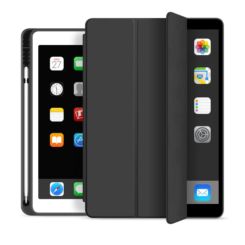 Nieuwe 12.9 Inch Case Voor Ipad Potlood Houder Trifold Smart Ultra Slim Pu Leather Cover Voor Ipad Pro 12.9 2021 case