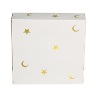 Boîte à pâtisserie personnalisée en or avec fenêtre, boîte d'emballage gaufrée pour biscuits, boîte cadeau en papier recyclé pour l'Aïd Moubarak, idéale pour les cadeaux d'enfants