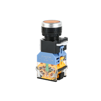 Interrupteur à bouton-poussoir momentané LA38-11DN avec contact argenté lumineux, indicateurs LED 220V rouge, vert, jaune, bleu pour contrôle d'accès