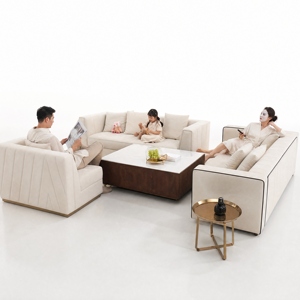 Canapé deux places de marque JM au design moderne et sobre, idéal pour salon et espace de vie, avec service de personnalisation OEM disponible - Product Image 3