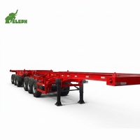 Semirremolque de Plataforma Plana para Contenedores Super Link Interlink de 20 Pies y 40 Pies con 2+3 Ejes, Fabricado en China