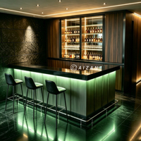 Meubles de bar contemporains pour la maison, comptoir de bar en bois avec armoire à vin