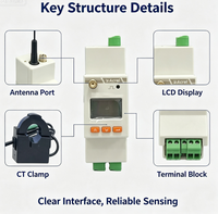 Compteur d'énergie sans fil IoT monophasé AC Acrel ADW310-HJ-D16-WIFI 100A avec interface DI/DO sur rail DIN pour système de distribution d'énergie