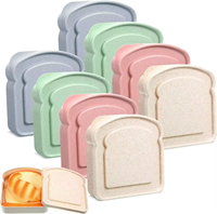 Boîte à sandwich rectangulaire rose en plastique multifonctionnelle, légère, durable, écologique et sans BPA, réutilisable