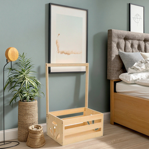 Cổ điển khắc hình chữ nhật hình lưu trữ bin linh hoạt THÙNG GỖ cho quần áo trẻ em Tặng hộp - Product Image 3