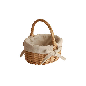 Cesti in <span class=keywords><strong>vimini</strong></span> personalizzati con manici, ideali per picnic e feste, cesti ovali in rattan con rivestimento in tessuto - Product Image 2