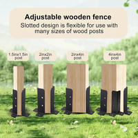 Supports de base de poteau en bois réglables robustes Base de poteau en métal 2x2 4x4 pour boîte aux lettres de garde-corps de pergola de clôture