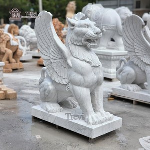 Statue de <span class=keywords><strong>griffon</strong></span> en pierre sculptée à la main TREVI, grande sculpture d'animal en marbre pour la décoration extérieure de l'entrée d'une villa - Product Image 5