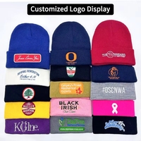 60 couleurs, motif écossais, impression en relief à l'image dessinée à la main, broderie de logo personnalisée, bonnets tricotés d'hiver classiques pour le voyage