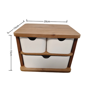 Boîte de rangement de bureau moderne de luxe en fibre de bambou biodégradable sans plastique avec 3 <span class=keywords><strong>tiroirs</strong></span> pour la salle de bain et le salon - Product Image 6