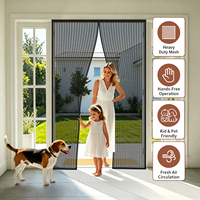 Moustiquaire de porte améliorée anti-insectes à cadre complet, installation rapide sans perçage, idéale pour la maison