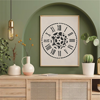 Plantilla de dibujo de patrón de reloj grande de 19,6x19,6 pulgadas, plantilla de pintura facial de reloj de plástico PET reutilizable para manualidades DIY
