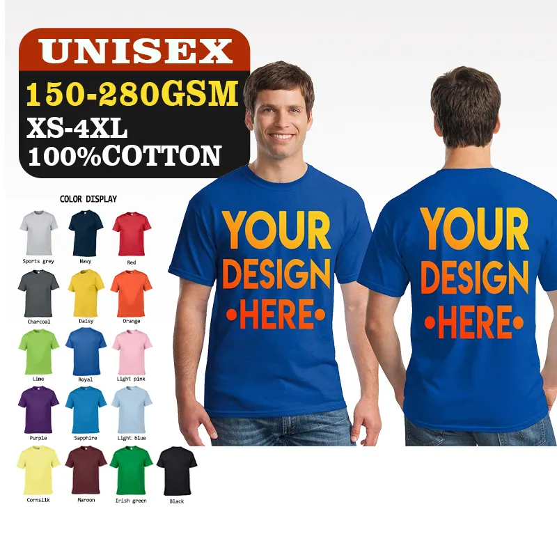 Full color size Fabrics graphic high quality custom unisex t shirt