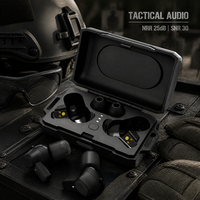 Écouteurs tactiques professionnels 2-en-1 avec réduction de bruit active (ANC) et fonction d'écoute NRR 25dB, bouchons d'oreille électroniques pour la sécurité au tir