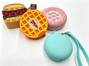 Silicone Fashion Mini Coin Purse Pop Dot Wallet Zipper <b>Water</b> Resistant Detachable Strap Cute Change <b>Pouch</b> Custom Logo Gift Bag - Product Image 1