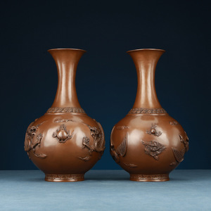 Jarrón de cobre con diseño de dragón y fénix, adorno de mesa hecho a mano de estilo chino tradicional de 35 pulgadas para decoración del hogar y la oficina - Product Image 3