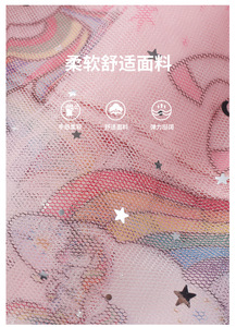 New Summer New Type Cartoon Unicorn Flutter Sleeve 1-3 anni Old Blue Pink Purple Mesh Dress Trendy Baby Girl Cotton Dresses - Product Image 4