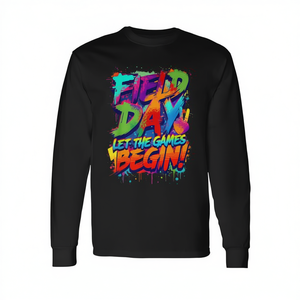 T-shirt à manches longues Field Day, design coloré « Let The Games Begin » pour les événements en plein air - Product Image 2