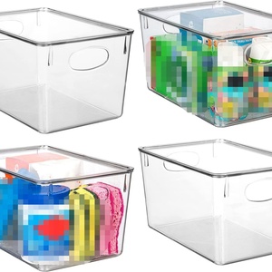 Factory Direct Sale clear Eco Friendly Portable <b>Stackable</b> Plastic <b>Storage</b> <b>Box</b> Lid Custom Size Thickness Silk-Screen Morden - Product Image 1