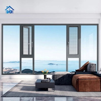Ventana abatible arqueada abatible moderna con vidrio templado y Marco de aleación de aluminio Cortinas de persiana aisladas Diseño antirrobo
