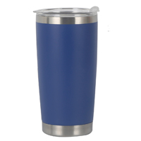 Termo de Acero Inoxidable 304 de 20 oz para Auto, con Acabado Plástico Pulverizado, Retención de Hielo y Logotipo Personalizable